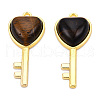 Natural Tiger Eye Gemstone Pendants G-N326-158-08-3