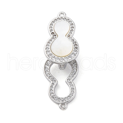 Brass Clear Cubic Zirconia Fold Over Clasps KK-Z078-40P-1