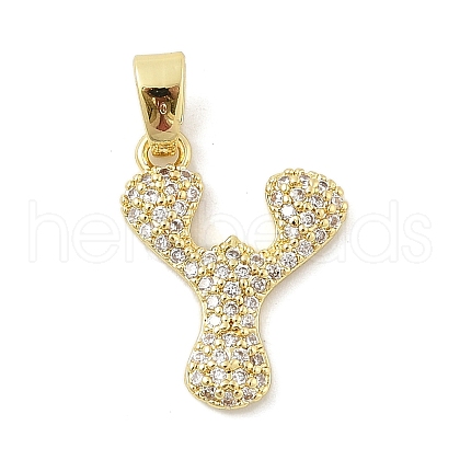 Brass Micro Pave Cubic Zirconia Pendants ZIRC-C012-01G-25-1