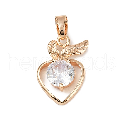 Brass Micro Pave Cubic Zirconia Pendants KK-E795-27KCG-02-1