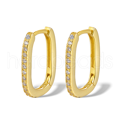 Elegant Sterling Silver Oval Hoop Earrings YG3639-1-1