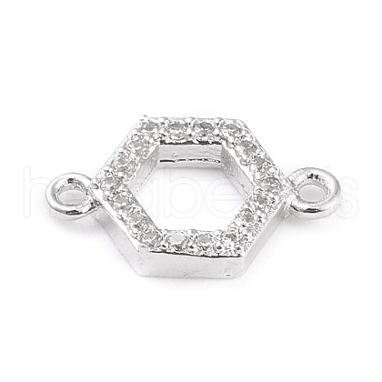 Brass Micro Pave Cubic Zirconia Links ZIRC-L097-011P-1