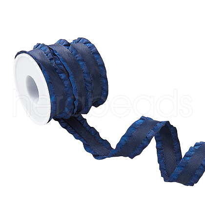 FIBLOOM 10 Yards Polyester Pleated Edged Ribbon for Clothing Decoration DIY-FI0001-13C-1