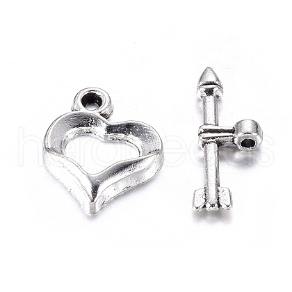 Tibetan Style Heart Toggle Clasps LF1109Y-1