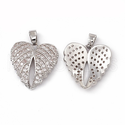 Brass Micro Pave Cubic Zirconia Pendants KK-E068-VC039-1