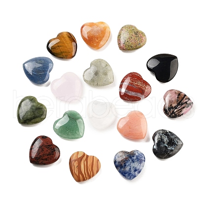 Mother's Day Gifts Heart Natural Mixed Gemstone Palm Stones G-C134-06A-1