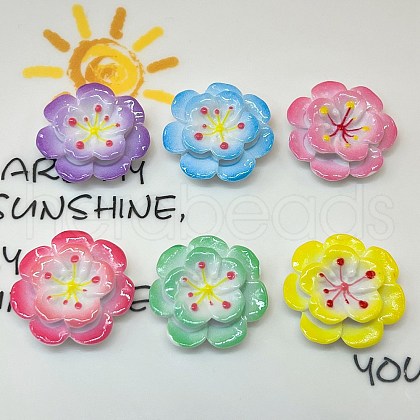 Opaque Resin Enamel Cabochons CRES-D308-01-1