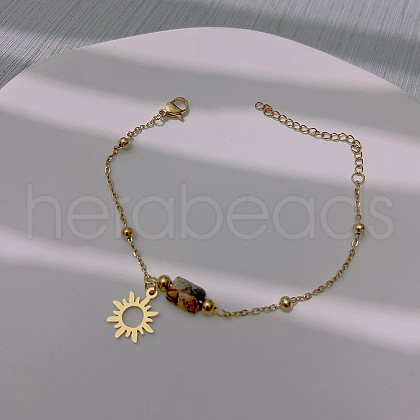 Natural Picture Jasper Charm Bracelet NV7444-1-1