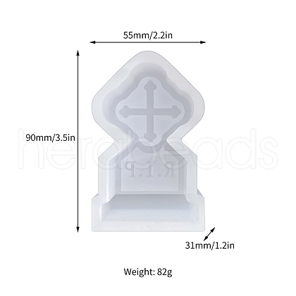 Tombstone DIY Food Grade Silicone Candle Molds PW-WG50061-03-1