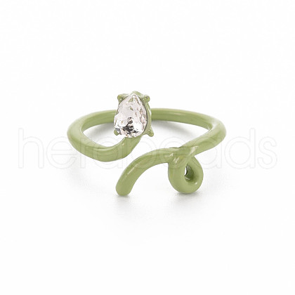 Spray Painted Alloy Cuff Rings RJEW-Q163-007-RS-1