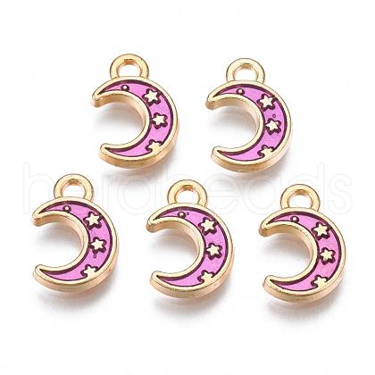 Light Gold Plated Alloy Enamel Pendants X-ENAM-R136-19D-1
