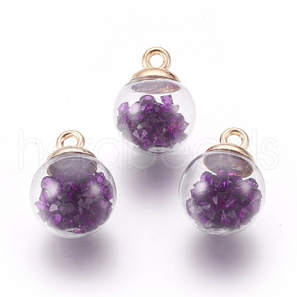 Transparent Glass Bottle Pendants GLAA-L018-09-1