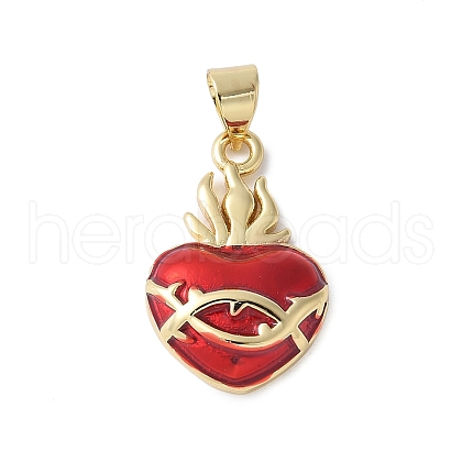 Brass Enamel Pendants KK-C089-01G-1