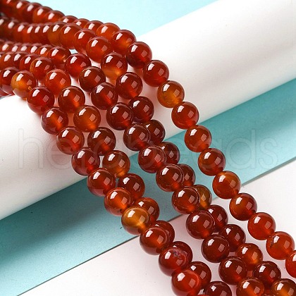 Natural Carnelian Beads Strands G-G390-8mm-03-1