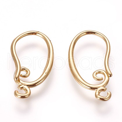 Brass Earring Hooks KK-L177-27G-1