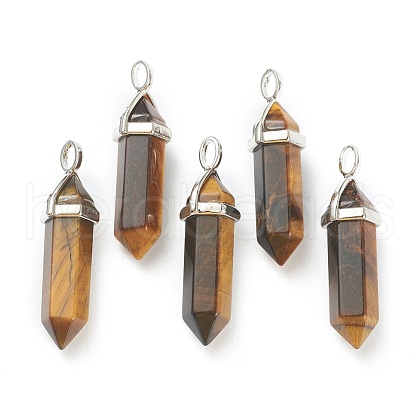 Natural Tiger Eye Pendants G-M378-01P-A26-1