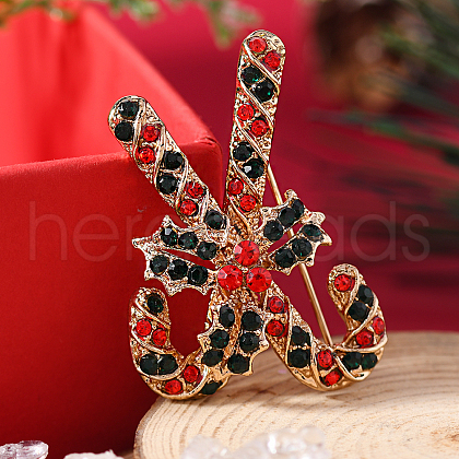 Christmas Theme Alloy Rhinestone Brooch Pin LK2414-2-1