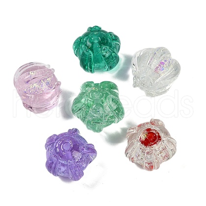 Handmade Gold Foil Lampwork Glass Beads FOIL-K003-03-1