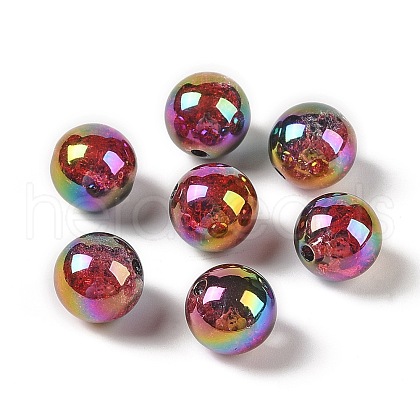 UV Plating Opaque Crackle Two-tone Acrylic Beads X1-MACR-C032-01B-1