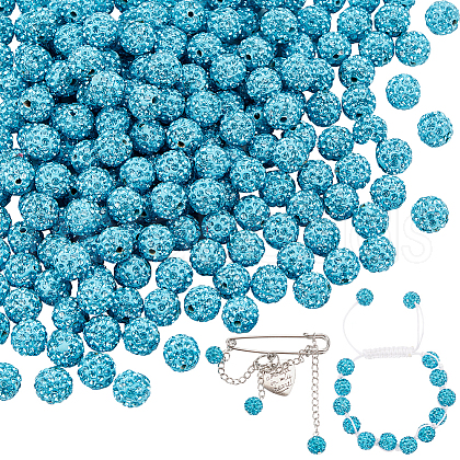   200Pcs Pave Disco Ball Beads RB-PH0001-41D-1