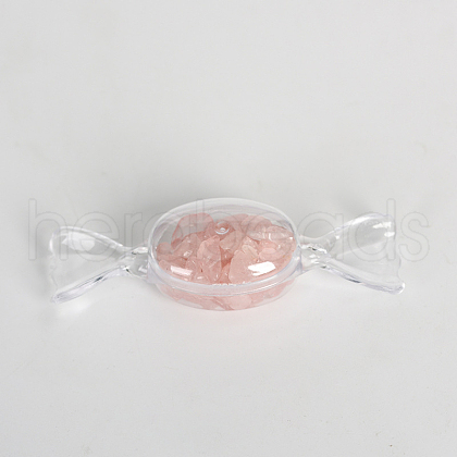 Natural Rose Quartz Chip Candy Display Decorations G-PW0007-067B-1