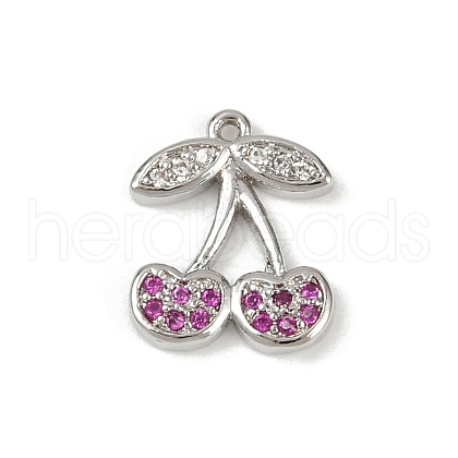 Brass Micro Pave Cubic Zirconia Pendants KK-M322-48P-04-1