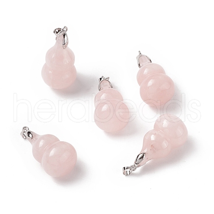 Natural Rose Quartz Pendants G-G846-02P-05-1