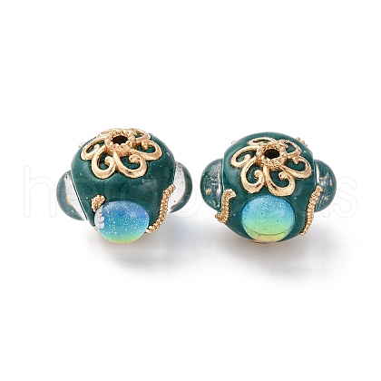 Handmade Resin Indonesia Round Beads IPDL-P005-12KCG-01-1