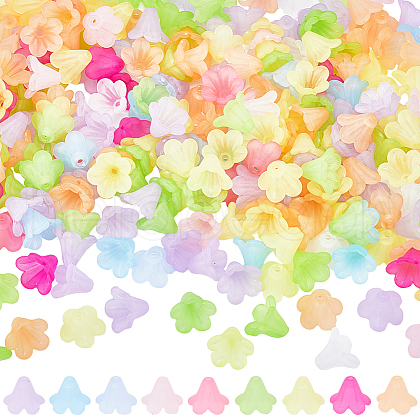 SOFPLATE 500Pcs 10 Colors Acrylic Bead Caps TACR-SP0001-08-1