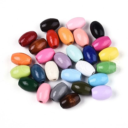Spray Painted Schima Wood Beads WOOD-T032-29A-1
