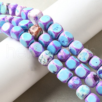 Dyed Natural Magnesite Beads Strands G-L617-B01-8mm-02-1