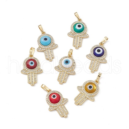 Rack Plating Eco-friendly Brass Micro Pave Clear Cubic Zirconia Pendants LAMP-G157-02G-1