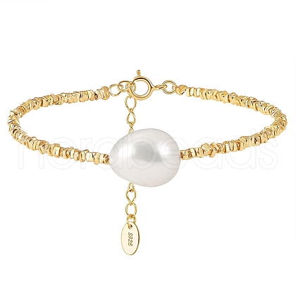 Natural Freshwater Pearls Link Bracelets BJEW-I314-136-1