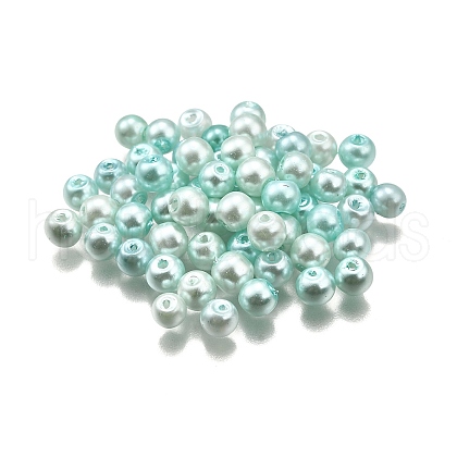 Baking Painted Pearlized Glass Pearl Round Beads HY-XCP0001-25C-1