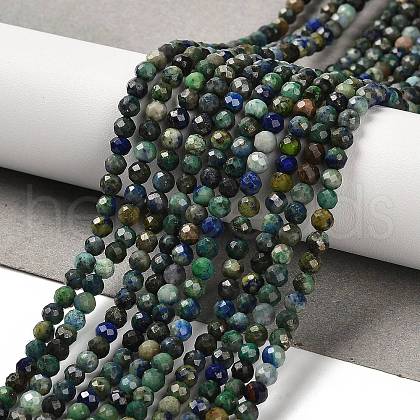 Natural Chrysocolla and Lapis Lazuli Beads Strands G-K373-B04-04-01-1