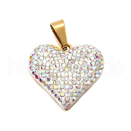 201 Stainless Steel Clay Pendants STAS-R166-02B-G-1