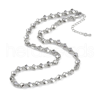 Rack Plating Brass Link Chain Necklaces for Women NJEW-K382-10P-1