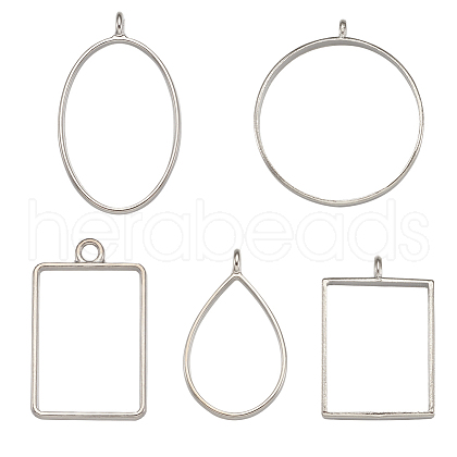 Alloy Open Back Bezel Big Pendants PALLOY-TA0001-26P-1
