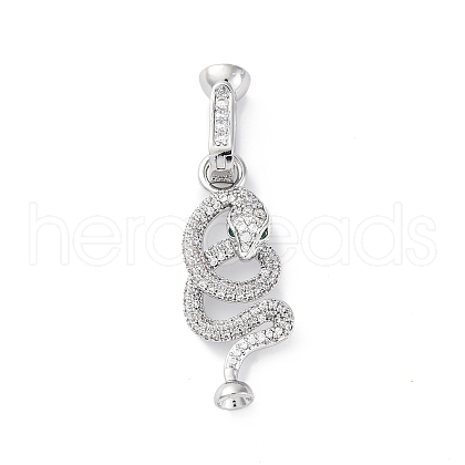 Brass Micro Pave Cubic Zirconia Fold Over Clasps KK-D360-13P-1