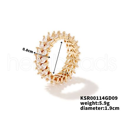 Chic Western Hip-hop Double-row Brass Rhinestone Ring Jewelry for Women JJ2699-3-1