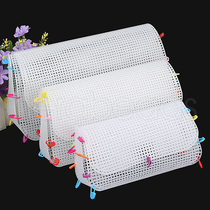DIY Rectangle-shaped Plastic Mesh Canvas Sheet PURS-PW0001-603B-1