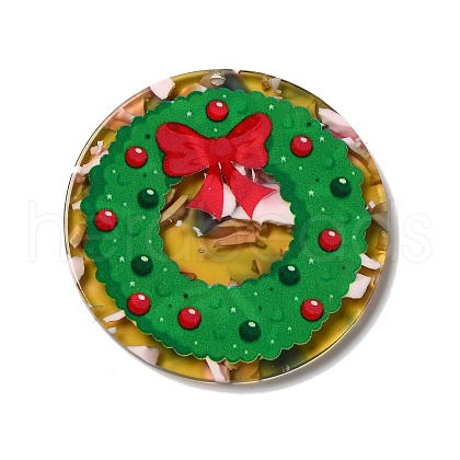 Transparent Christmas Themed Cellulose Acetate(Resin) Pendants OACR-L018-03D-1