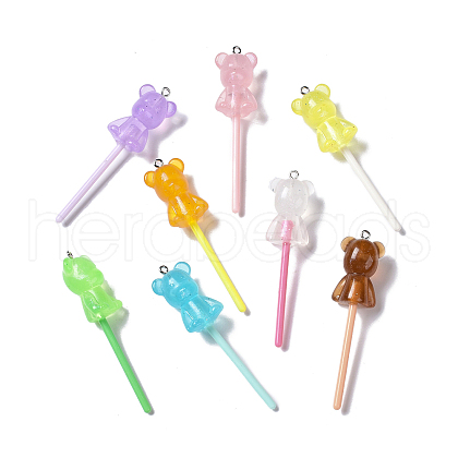 Luminous Translucent Resin Big Pendants RESI-D057-01-1