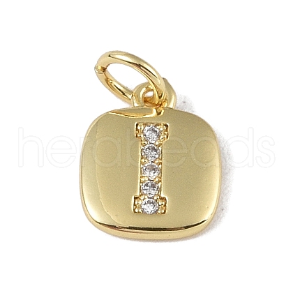 Rack Plating Brass Micro Pave CLear Cubic Zirconia Charms KK-E110-14G-I-1