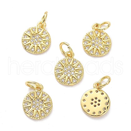Brass Micro Pave Clear Cubic Zirconia Charms X-ZIRC-L091-079G-1