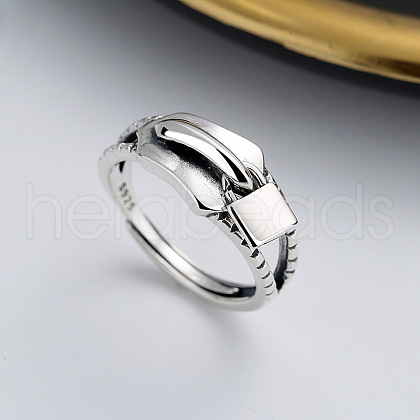 Zipper Lock 925 Sterling Silver Adjustable Finger Rings for Women FS-WG0937D-01-1