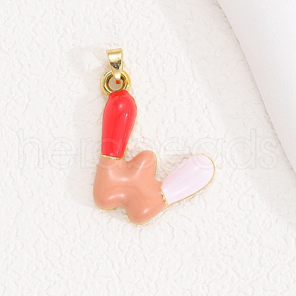 Alloy Enamel Pendants ENAM-S023-01G-W-1