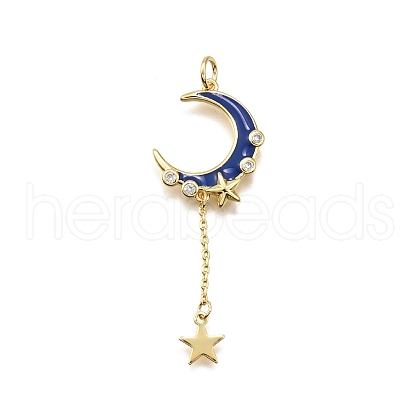 Brass Micro Pave Cubic Zirconia Pendants KK-K401-29G-01-1