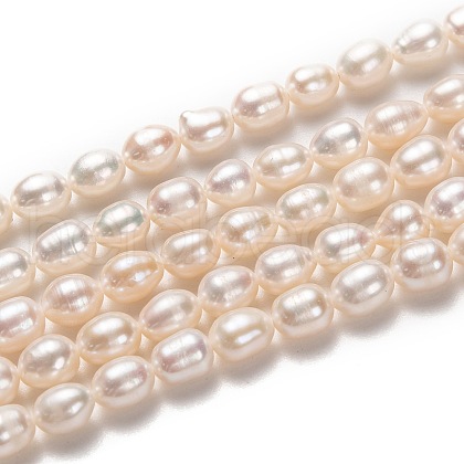 Natural Cultured Freshwater Pearl Beads Strands PEAR-L033-66-01-1