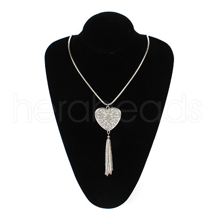 Alloy Heart Pendant Tassel Necklaces FS-WGC2B9A-04-1